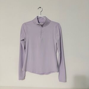 Yogalicious Long Sleeve 1/4 Zip Stretch Lilac Purple Top Size S